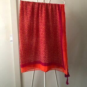 BOHO LOUNGE BRAND OVERSIZE TASSEL SCARF SARONG PINK INDIA NWOT